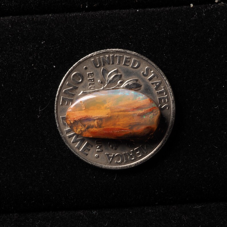 Australian Queensland Crystal Pipe Boulder Opal cabochon loose gemstone C0254