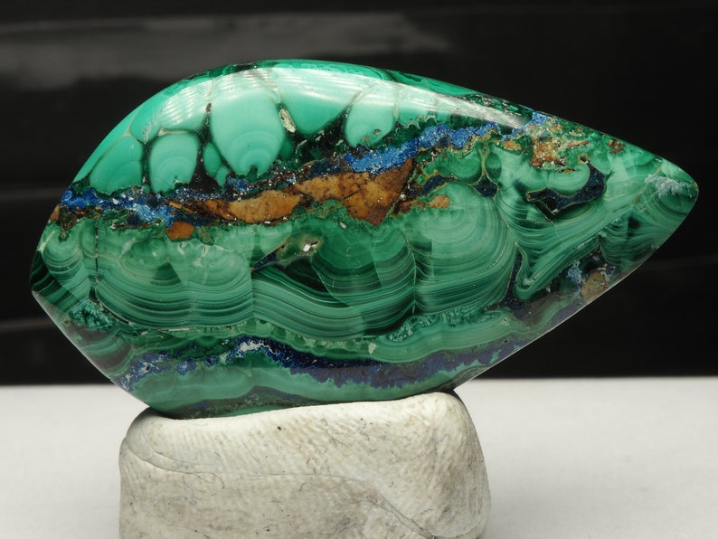 Peruvian Azurite Malachite Designer Cabochon Loose Gemstone C0145