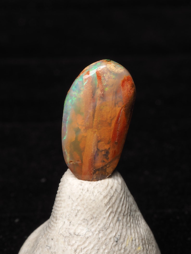 Australian Queensland Crystal Pipe Boulder Opal cabochon loose gemstone C0254