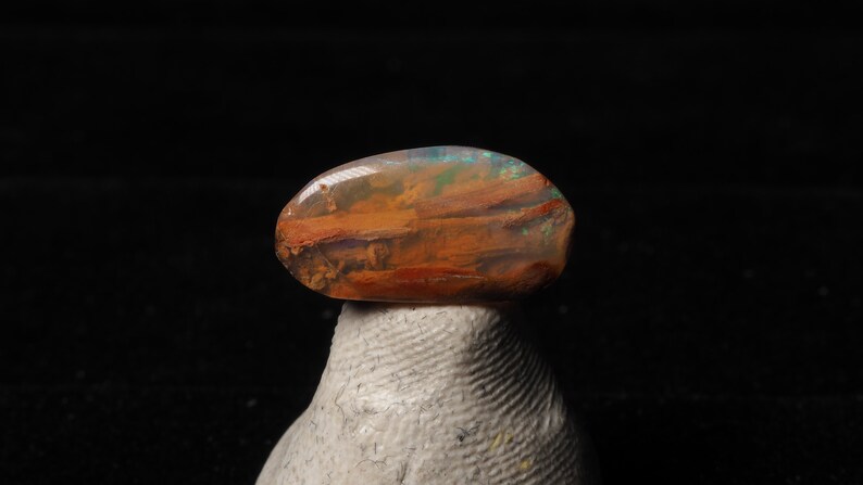 Australian Queensland Crystal Pipe Boulder Opal cabochon loose gemstone C0254