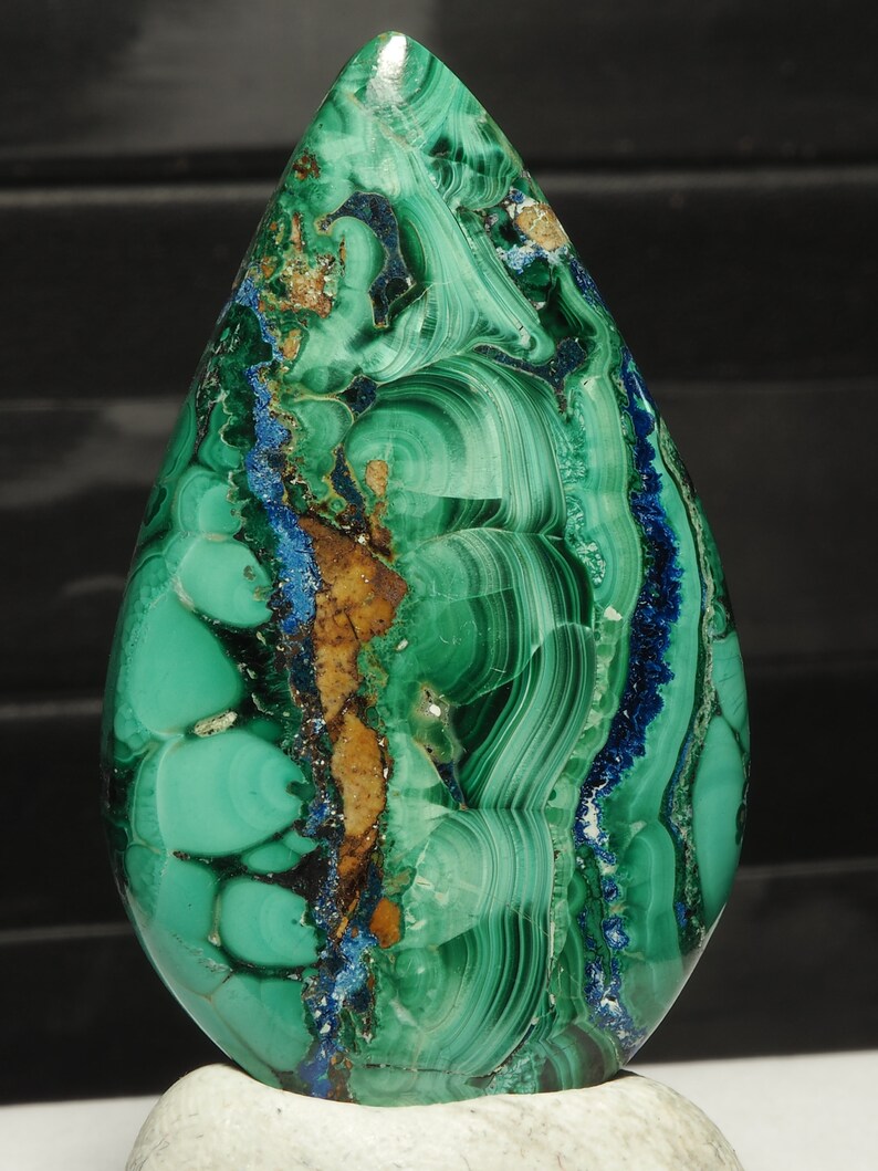 Peruvian Azurite Malachite Designer Cabochon Loose Gemstone C0145