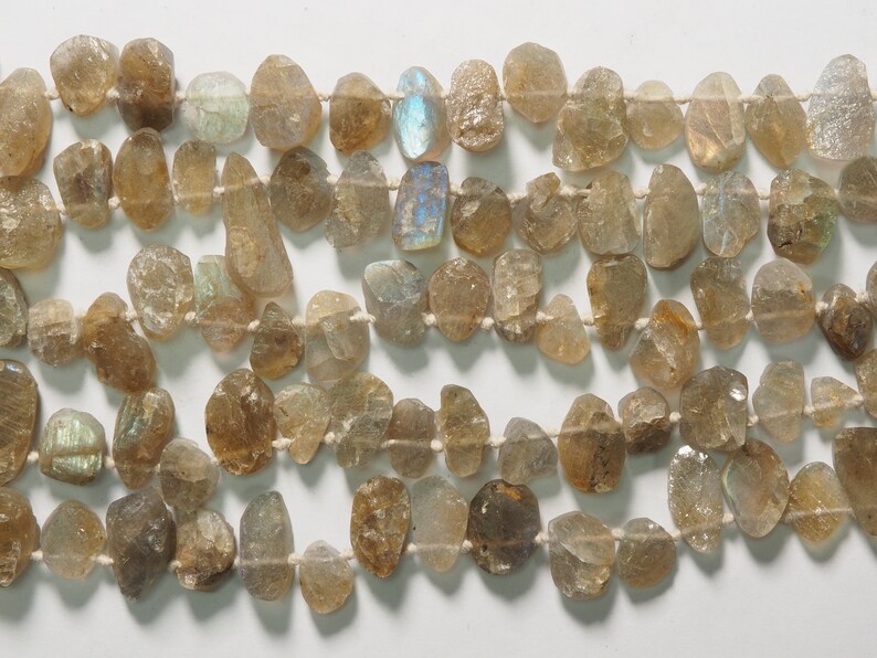 Labradorite free form irregular rough bead raw natural 16 inch S0282