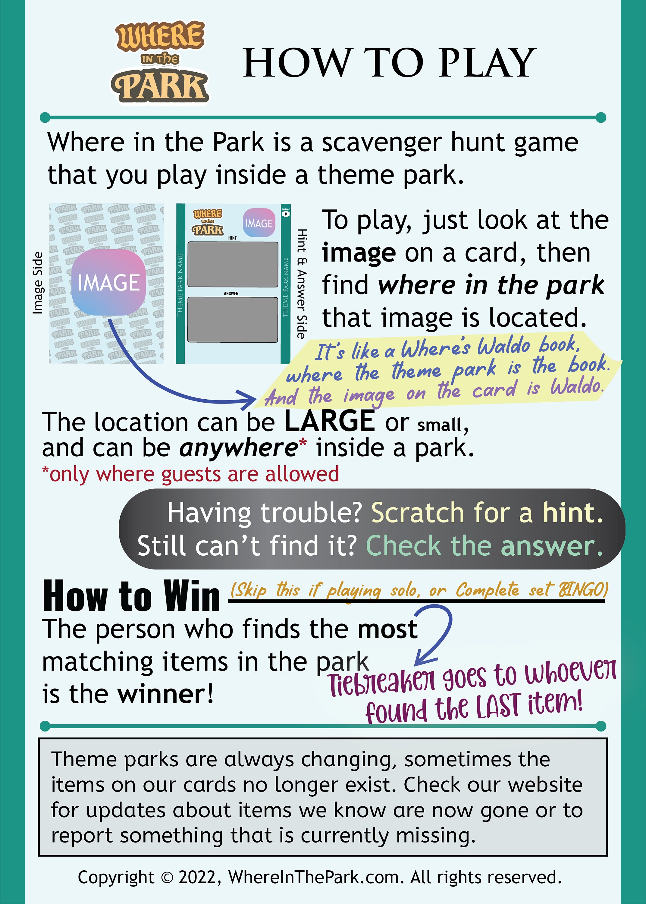 Disneyland Scavenger Hunt Bundle, Theme Park Treasure Hunt, Disney