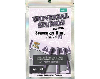 Universal Studios Florida, Fun Pack, 8 Image Card Scavenger Hunt Game