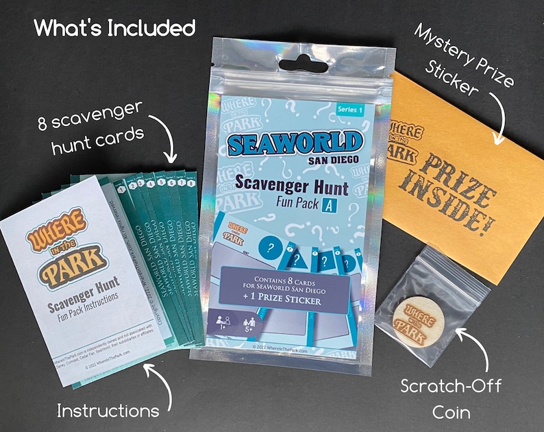 Seaworld San Diego Scavenger Hunt Game Annual Passholder Etsy