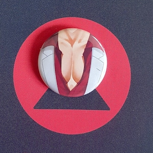 Like a Dragon Tiddies Pin - Kiryu 1&quot; button (FREE UK SHIPPING)