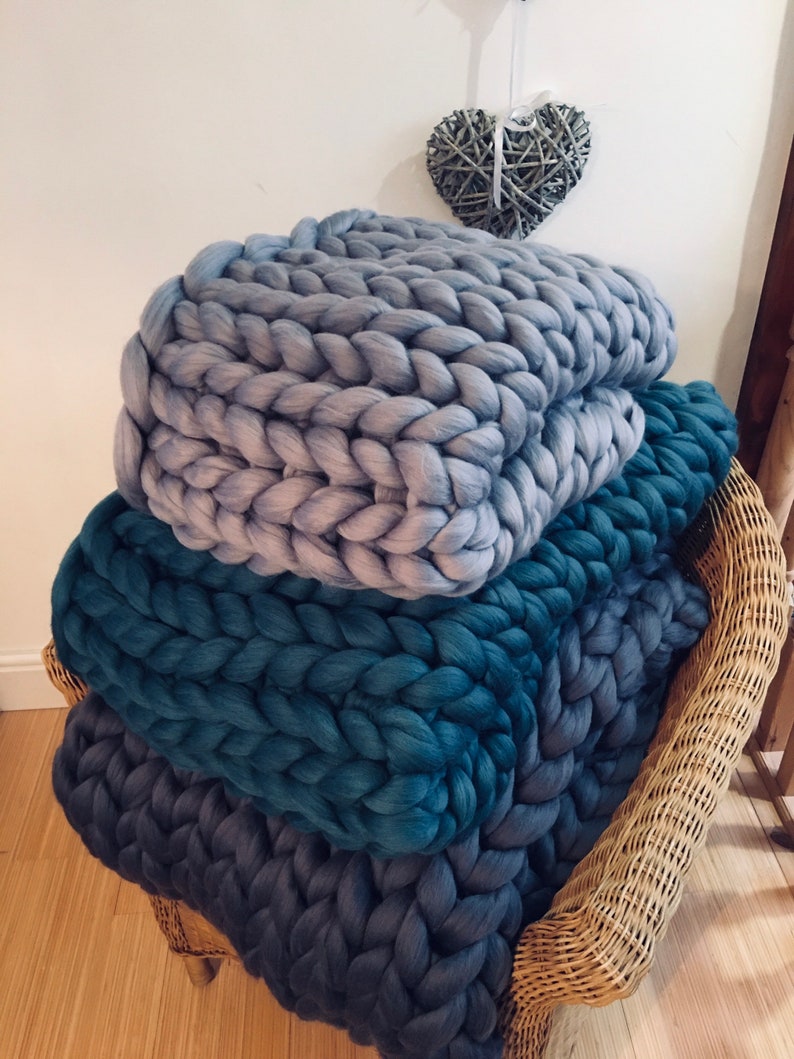Lime Blanket Merino Wool Blanket Giant Knit Blanket Chunky Etsy UK