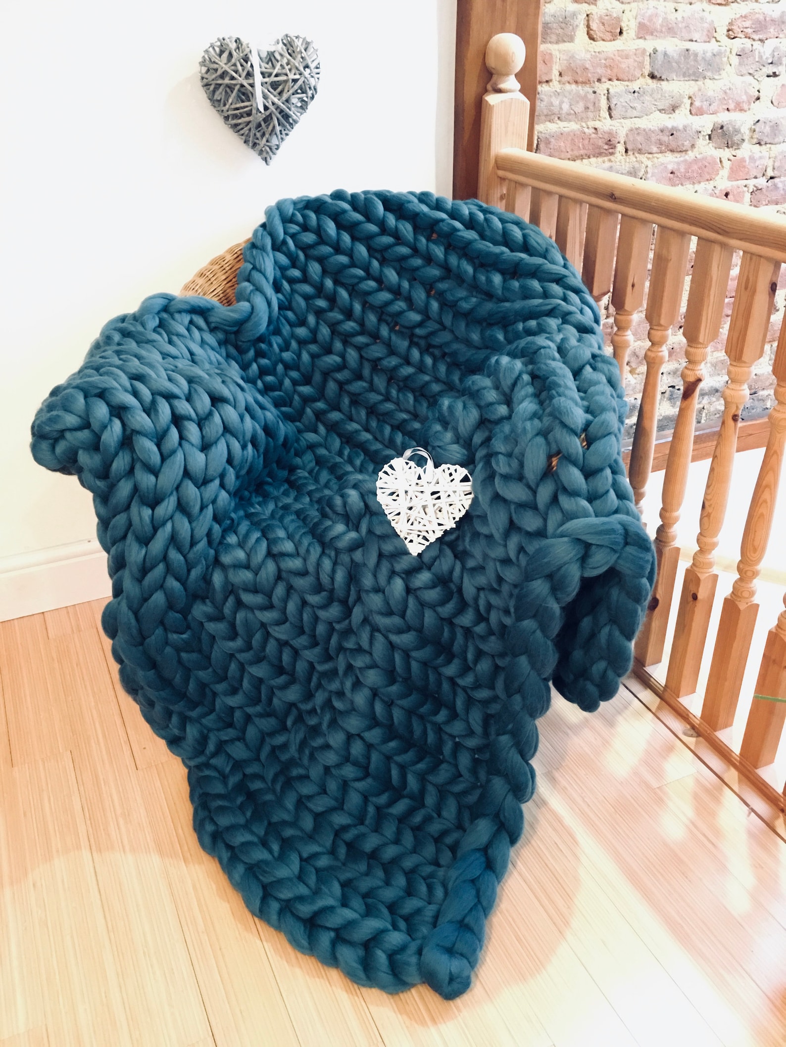 Duck Egg Blanket Merino Wool Blanket Giant Knit Blanket Etsy