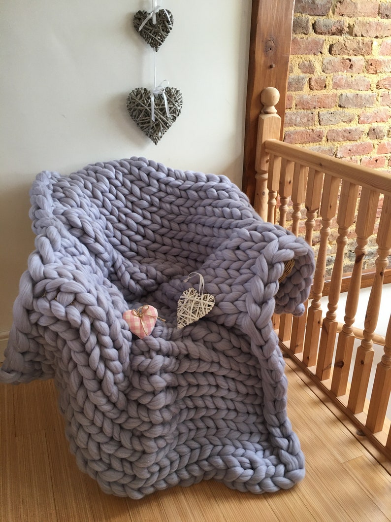 Giant Knit Merino Wool Blanket Giant Knit Blanket Merino Etsy UK