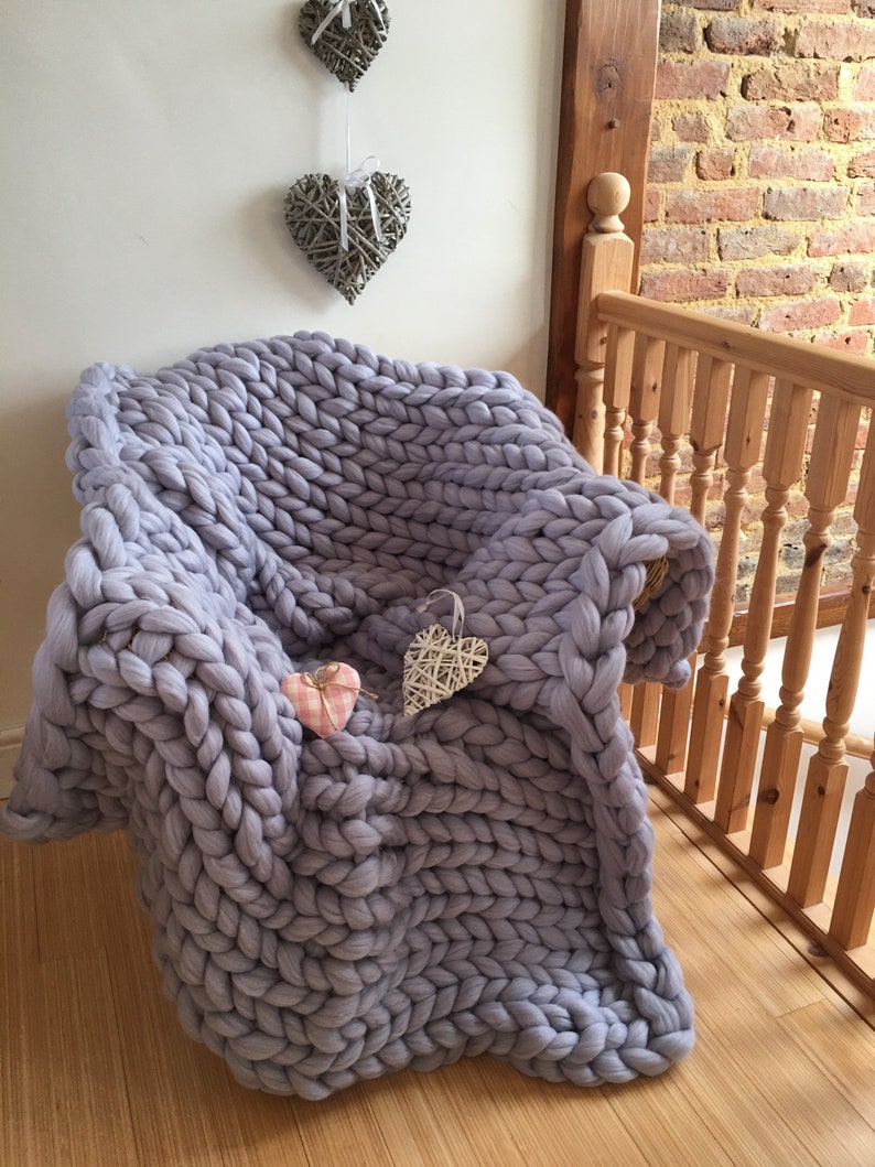 Lime Blanket Merino Wool Blanket Giant Knit Blanket Chunky Etsy UK