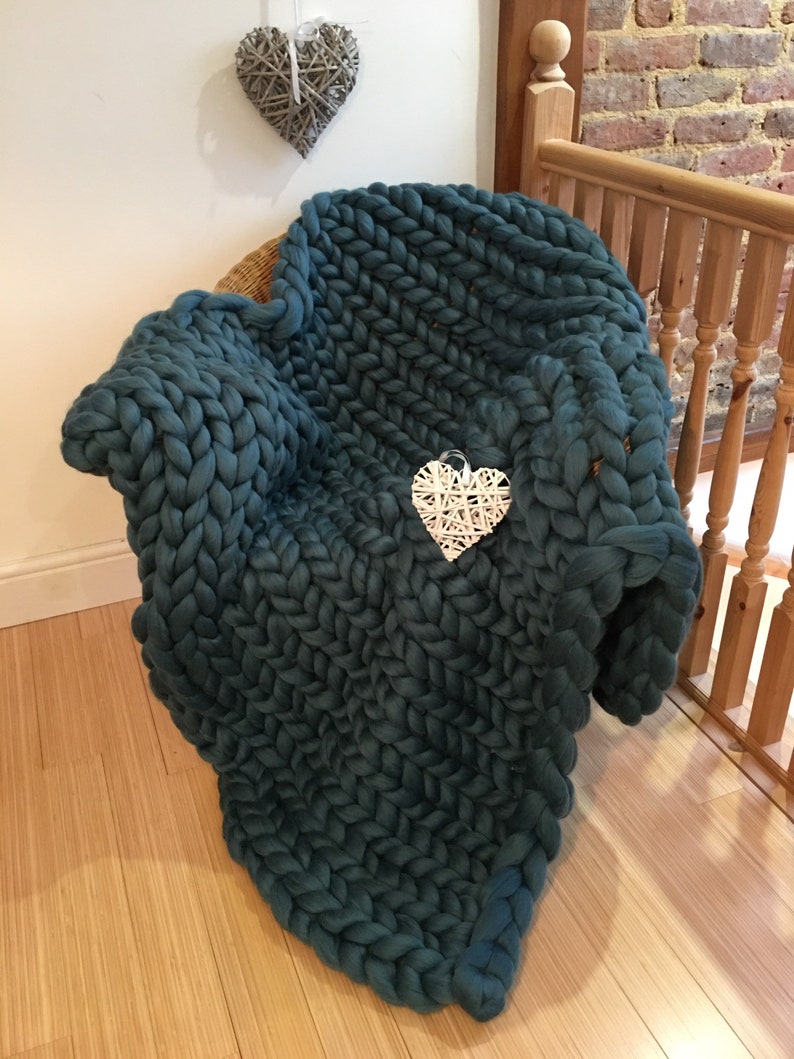 Lime Blanket Merino Wool Blanket Giant Knit Blanket Chunky Etsy UK