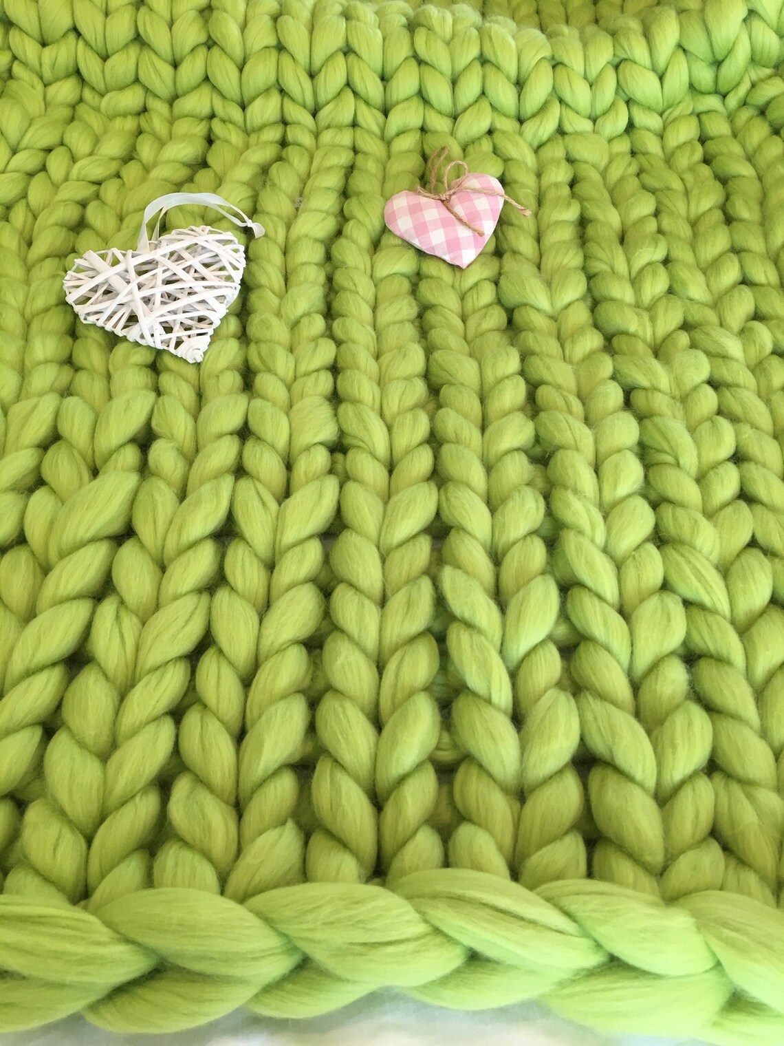 Lime Blanket Merino Wool Blanket Giant Knit Blanket Chunky Etsy UK