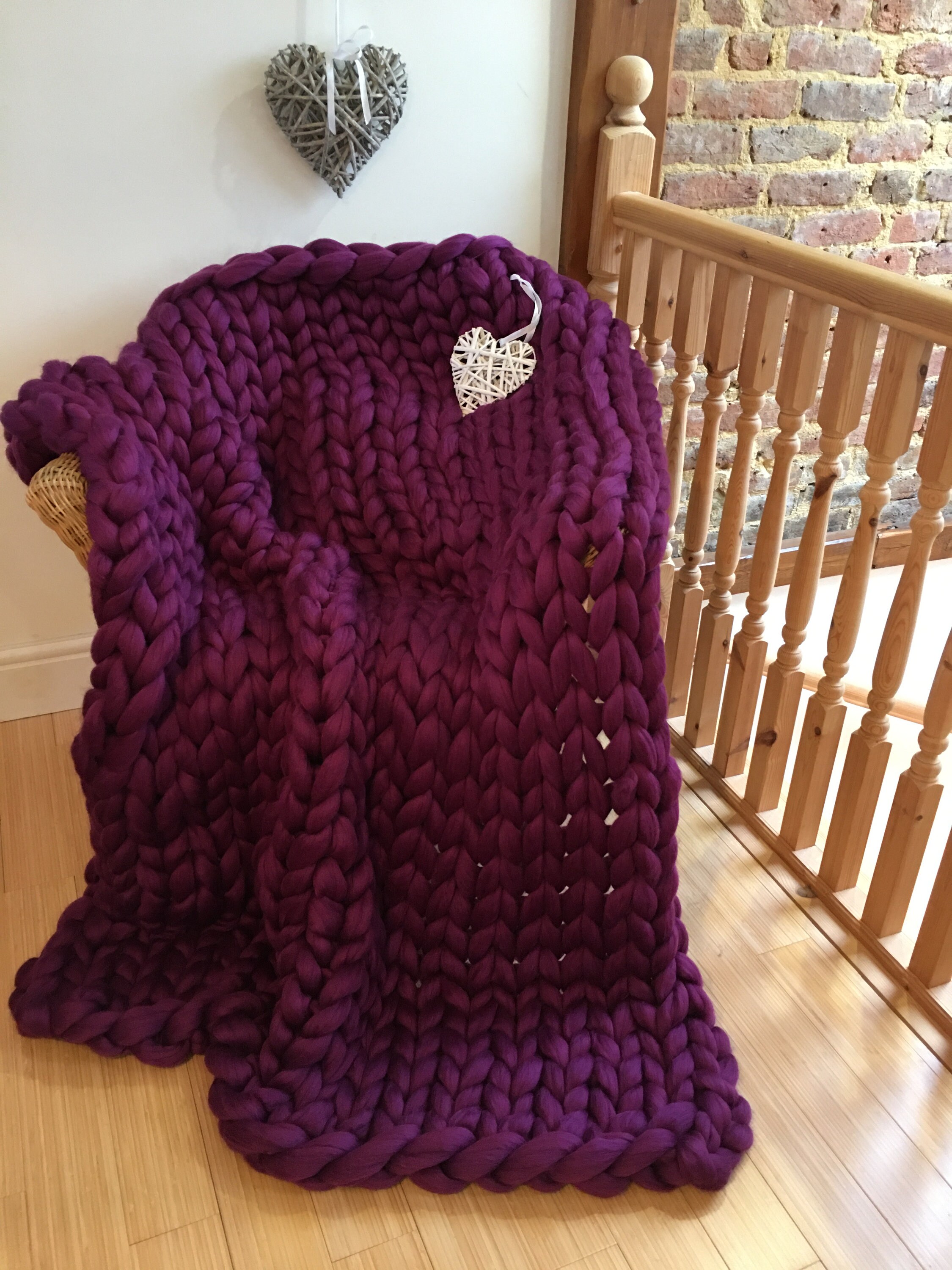 Navy Blue Blanket Merino Wool Blanket Chunky Knit Blanket Etsy UK