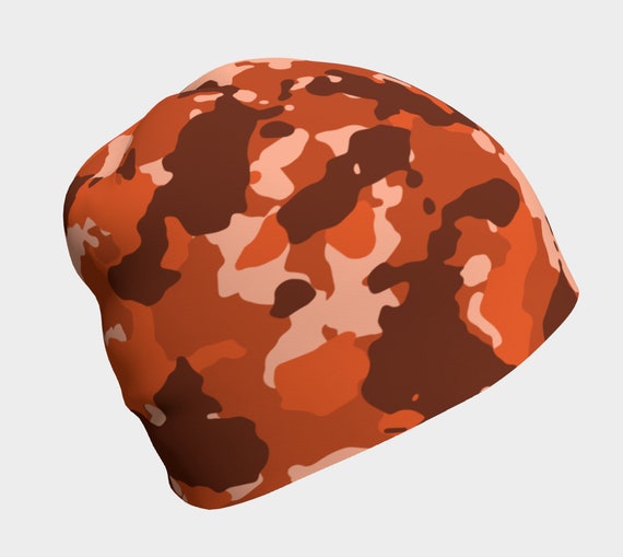 orange camo beanie