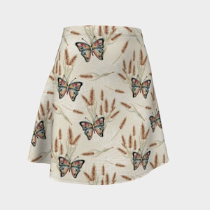 Butterfly Print Skirt | Butterfly Pattern |Skirt for Her | Women&#39;s Flare Skirt | Woman&#39;s Butterfly Skirt | Made in Canada Skirt