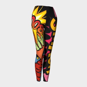 Comic Book Leggings | Comic Book Words Leggings | Geek Gift | Comic Lovers Gift | Gift for Her | Boom Pow Leggings | Funky Leggings