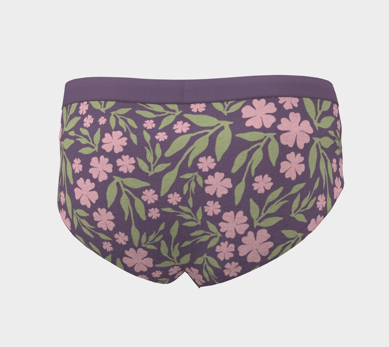 Floral Panty Women/'s Panty Pink and Purple Floral Women/'s Briefs Purple Panty Women/'s Lingerie Purple Briefs Women/'s Briefs