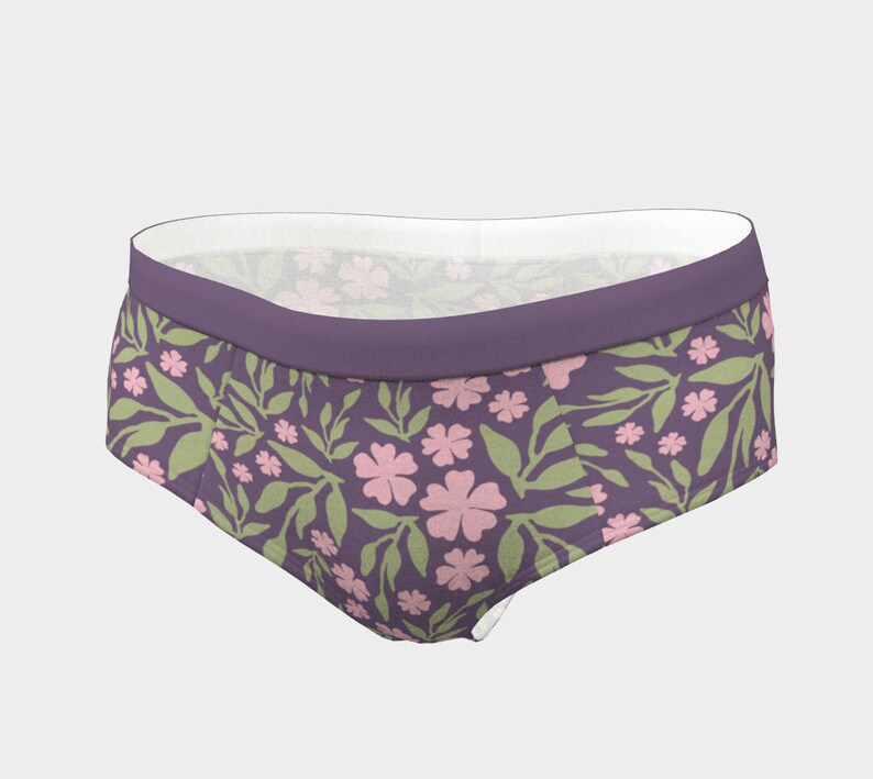 Floral Panty Women/'s Panty Pink and Purple Floral Women/'s Briefs Purple Panty Women/'s Lingerie Purple Briefs Women/'s Briefs