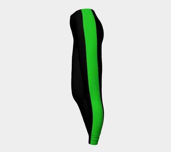 black pants with green stripe