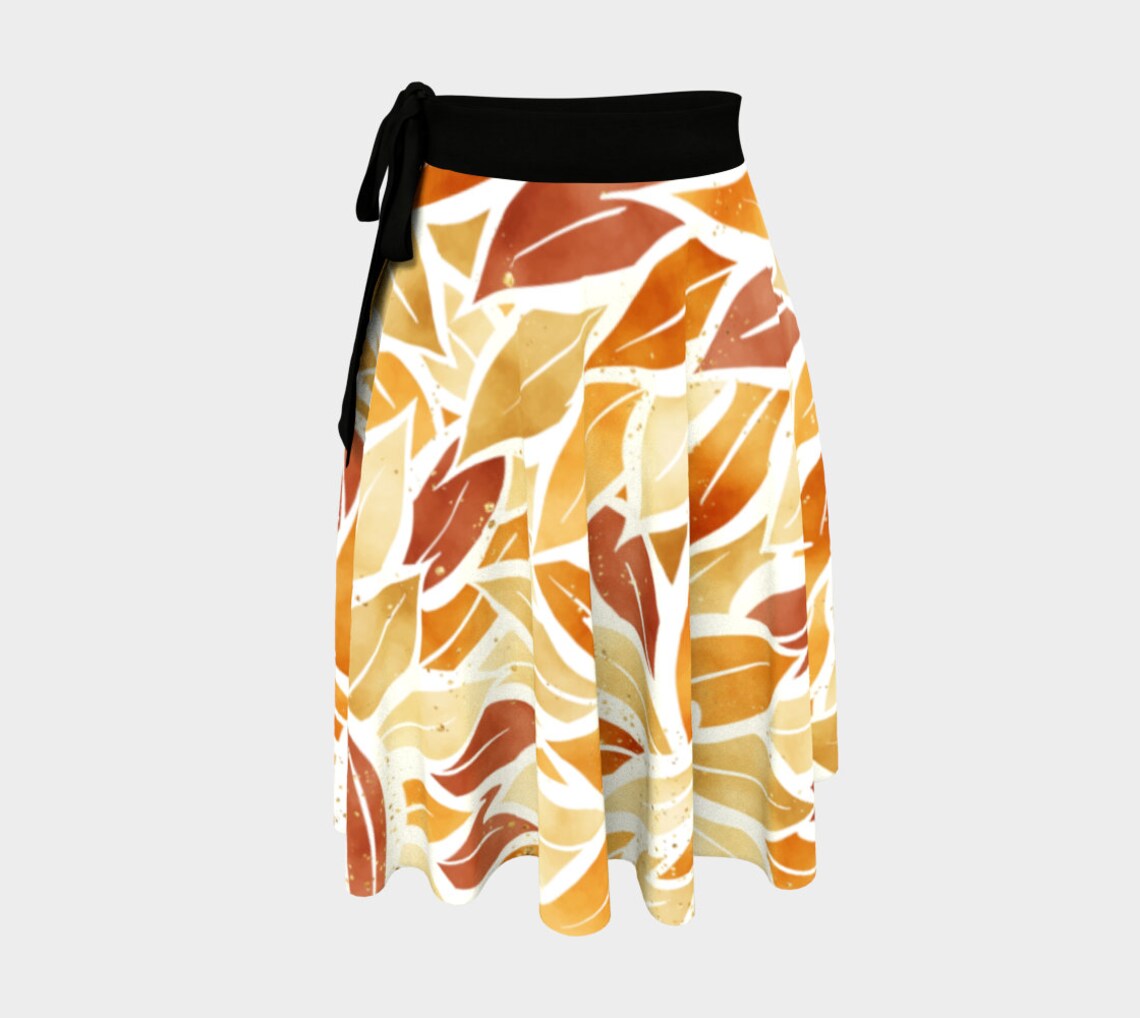 Autumn Leaves Wrap Skirt Autumn Pattern Skirt Autumn Print | Etsy