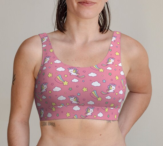 Unicorn Pattern Bralette Unicorn Clothing Kawaii Clothing 90