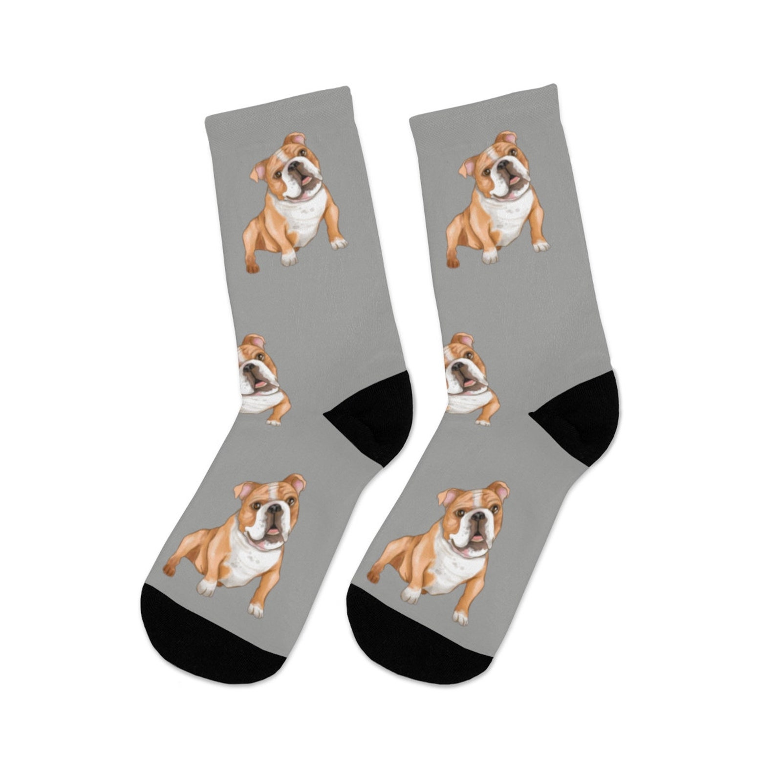 Grey Bulldog Pattern Socks Bulldog Lovers Gift Bulldog | Etsy