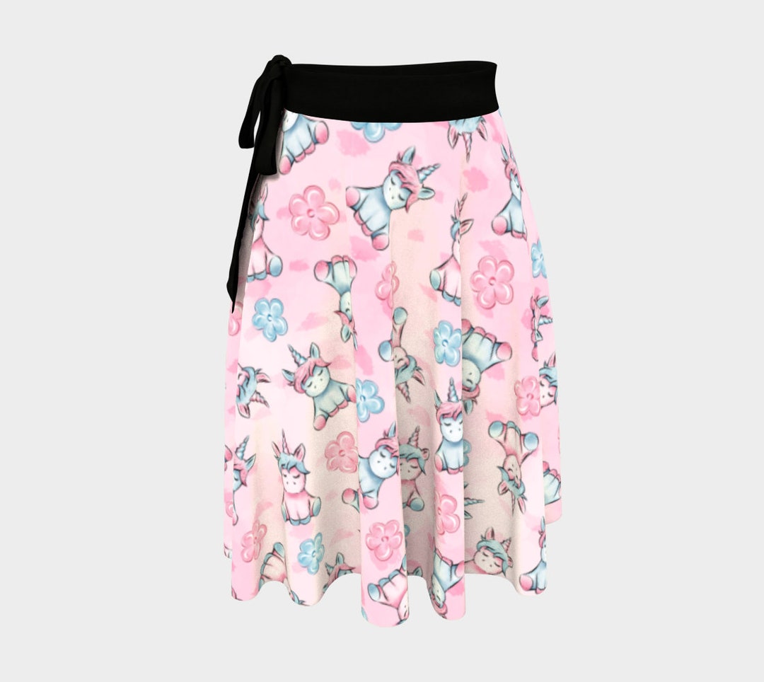Cute Unicorn Wrap Skirt Unicorn Pattern Clothing Unicorn Print Skirt ...