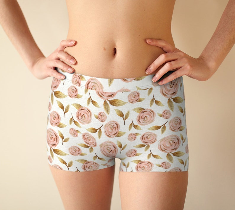 Pink and Gold Bloom Boy Shorts