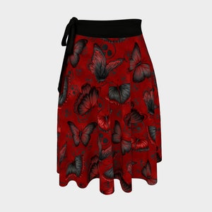 Dark Butterfly Skirt | Grunge Butterfly Pattern | Butterfly Print | Cosplay Skirt | Womens Skirt |