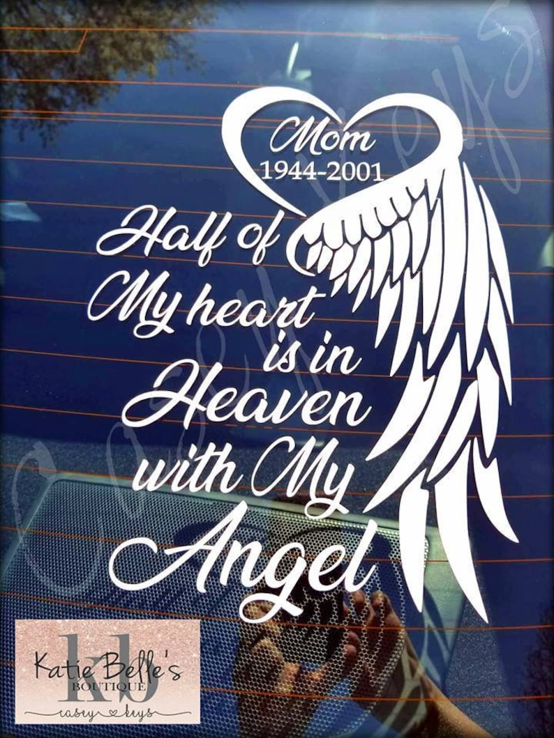 Heart with Wing In Loving Memory Vinyl Decal Loving Memory Decal Memorial Decal Car Decal Phone Decal Craft Decal Customizable Personalize
