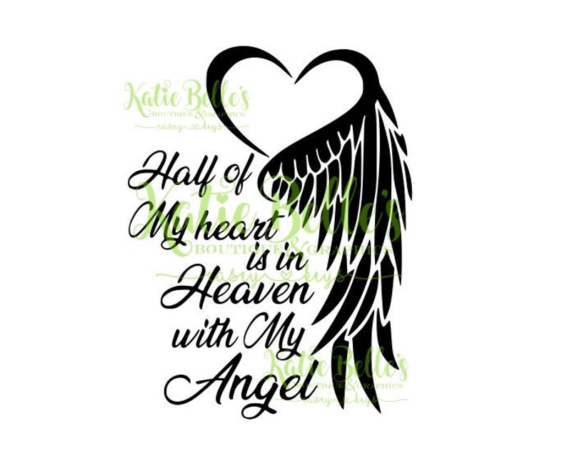 half heart half wing svg