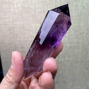 110mm Natural Tibet Himalaya Rainbow Amethyst Crystal Quartz 24 Sided Double Terminated Crystal Point Vogel Style Point Wand Healing