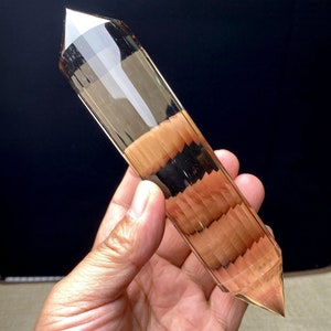 Natural Smoky Quartz Crystal Point: Tibet Himalaya Vogel Healing Wand