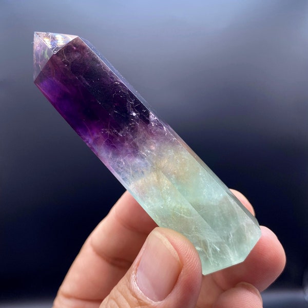 Natural Fluorite crystal Point Tower/Reiki Healing crystal Green Fluorite Point Fluorite Tower W06