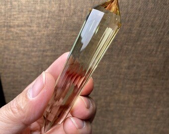 106mm Natural Tibet Himalaya Clear Citrine Crystal Quartz 24 Sided Double Terminated Crystal Point Vogel Style Point Wand Healing Stick