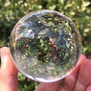 Flawless 100% Natural Clear Rock Quartz Crystal Sphere Ball Healing  Hand made ball2.83&quot;