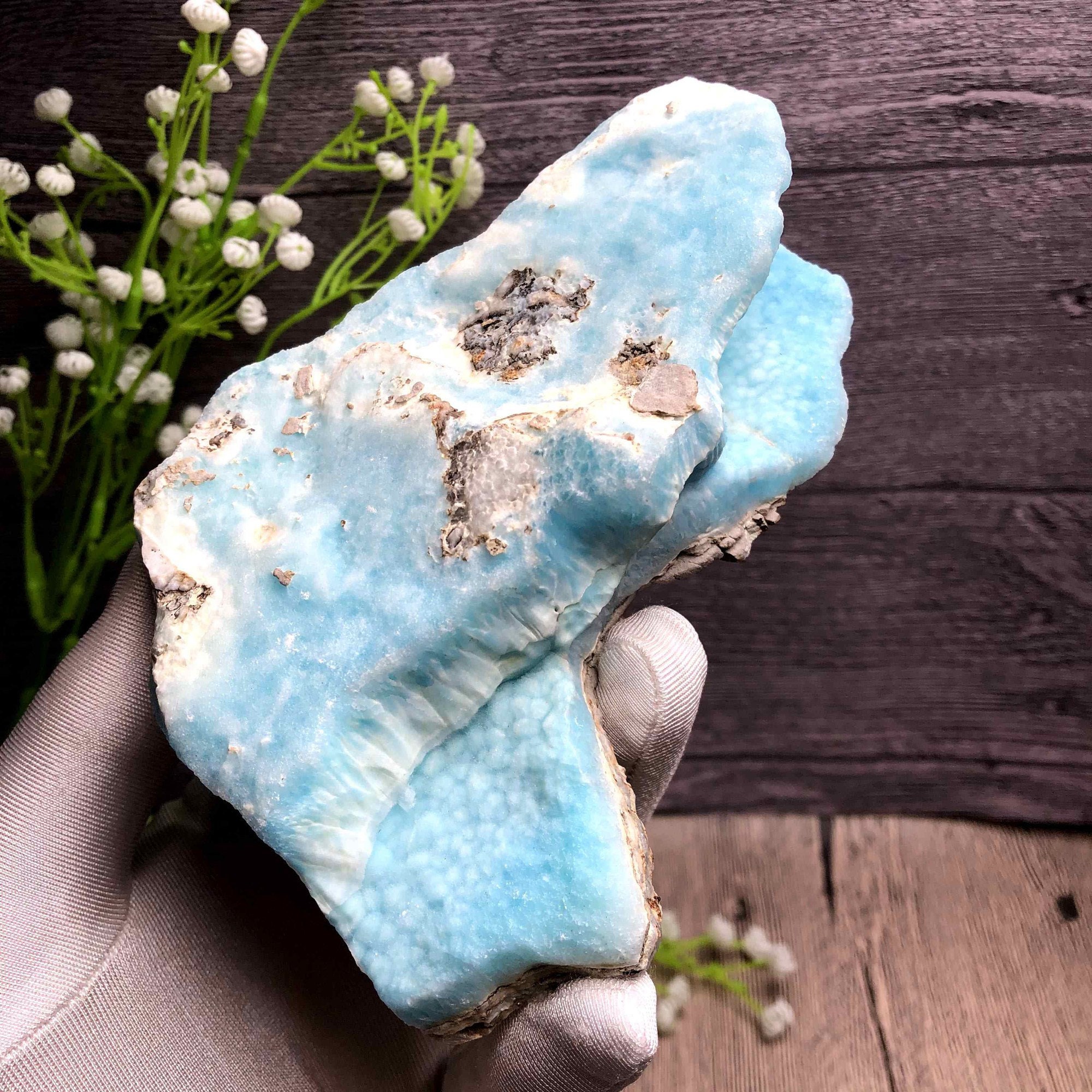 Large Natural Blue Aragonite Crystal Rough Mineral Specimen Etsy UK