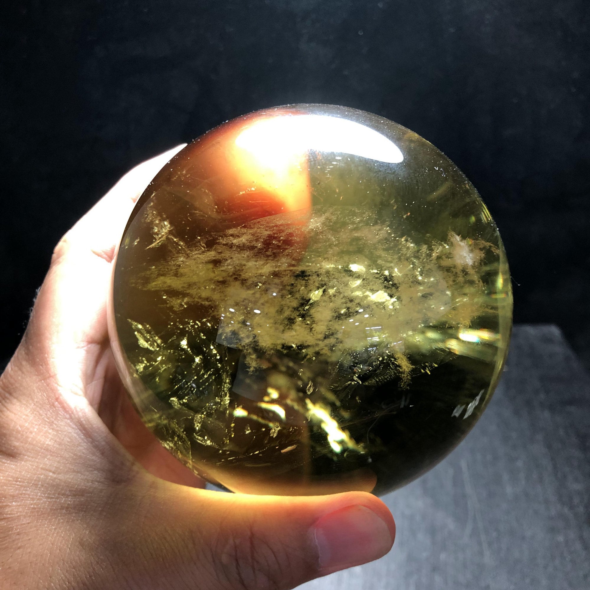 4.2 Large Natural Clear Citrine quartz Crystal ball Etsy