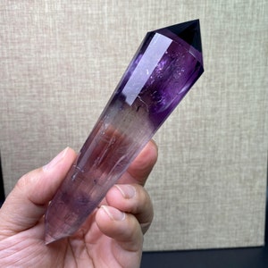 Rainbow Amethyst Crystal Point: Vogel Style Healing Wand (158mm)
