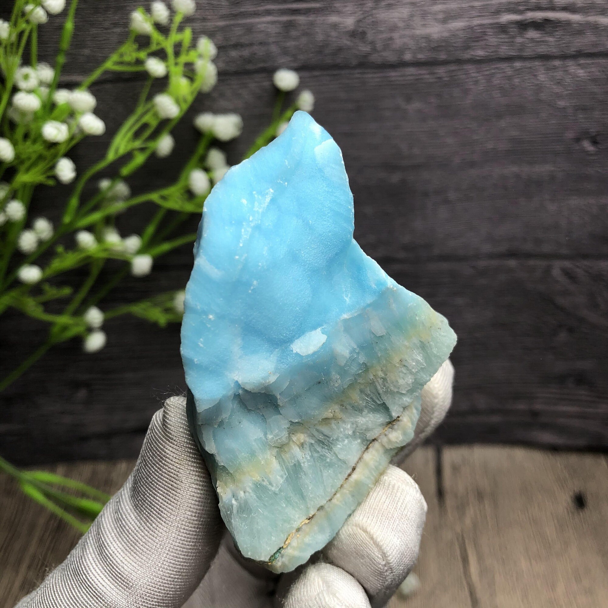 ブルー　アラゴナイト　原石　鉱物　標本　天然石　石 天然ブルーアラゴナイト結晶原石鉱物標本 128 グラム - Etsy 日本