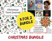 Christmas BUNDLE: 3 for 2! Tarot Journal, Christmas Oracle Deck + Mandalas For The Holiday Season! | PDF Printable | A4 + US Letter Versions