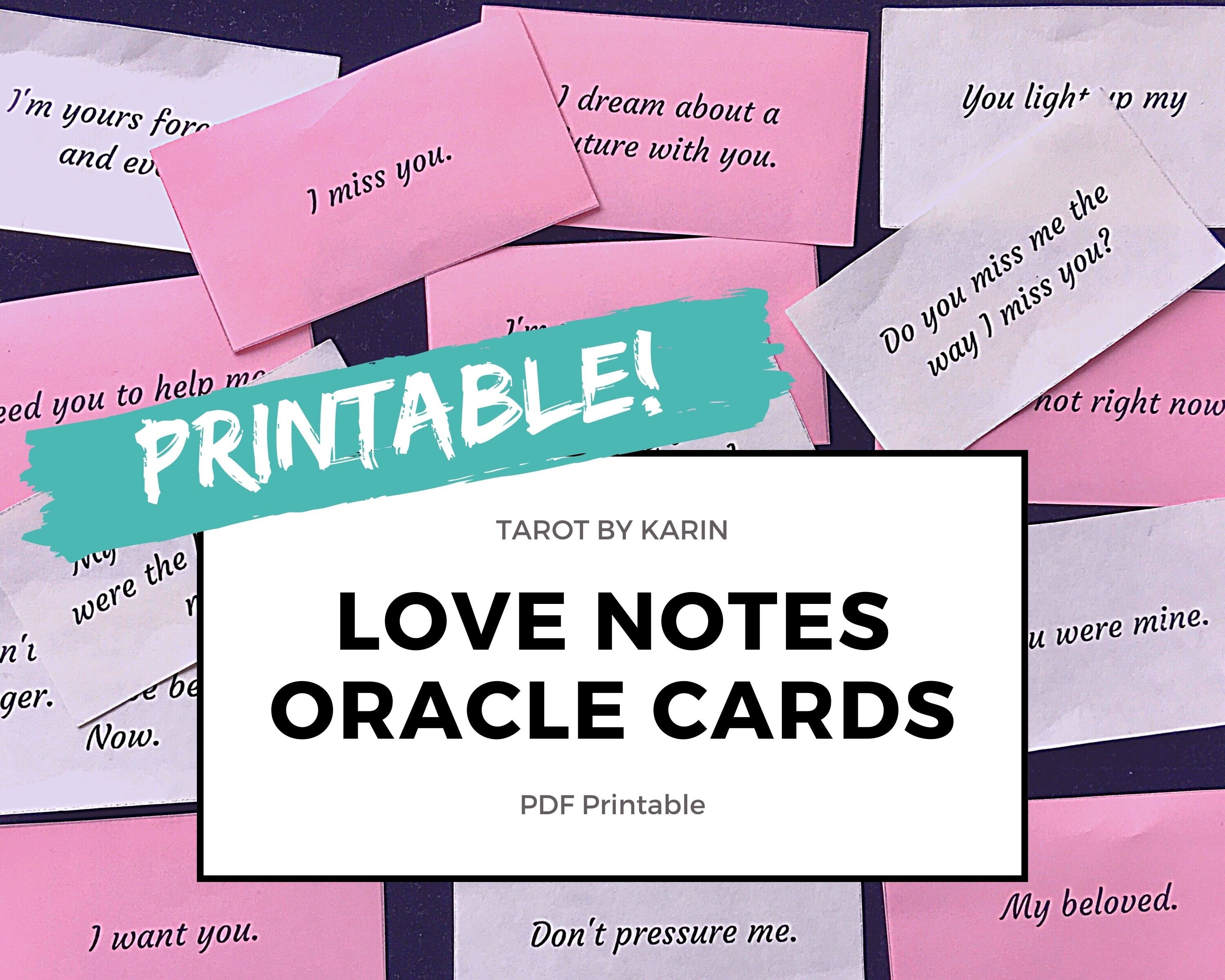 Love Notes Oracle 50 Printable Oracle Cards for - Etsy