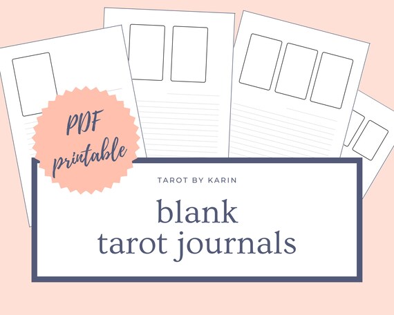Blank Tarot Journal Sheets Pdf Printable For Instant Etsy