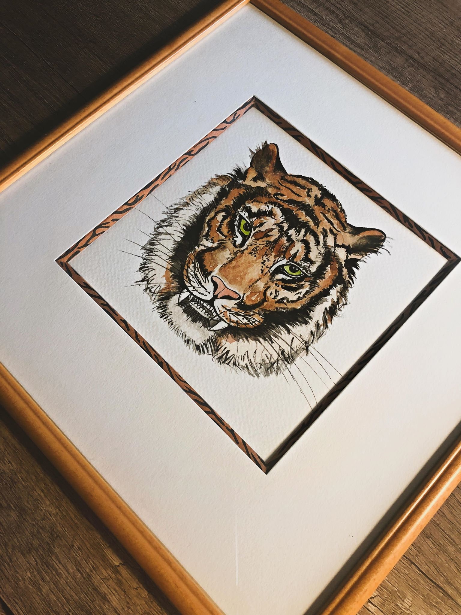 Cadre Aquarelle Tigre