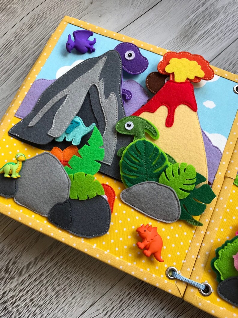 dinosaurs quiet book pattern diy busy book pdf pattern