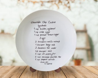 Family Recipe Plate,Personalized Handwritten Plate,Custom Plate,Mom Gift,Mothers Day Gift,Special Gift For Mom,Grandma Gift,Gift for grandma