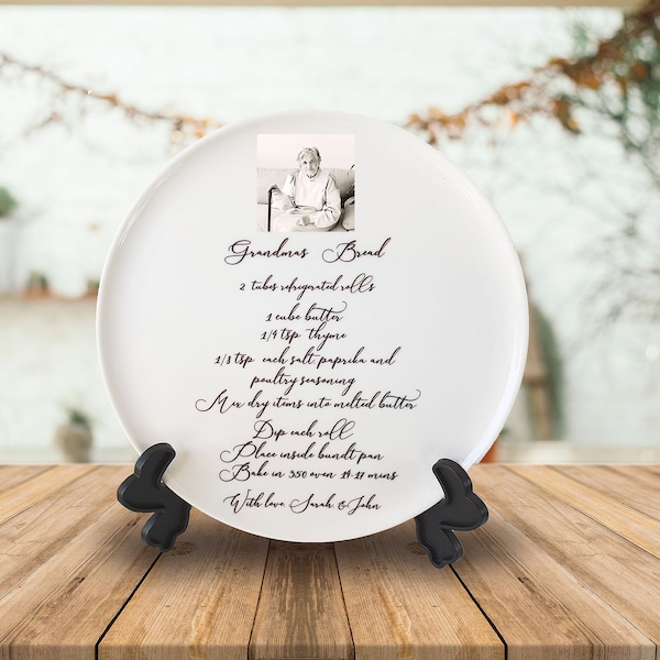 Personalized Handwritten Recipe PORCELAIN Plate, 27.5 cm Custom Plate with Family Recipe, Mothers Day Gift, gift for mom, gift for grandma