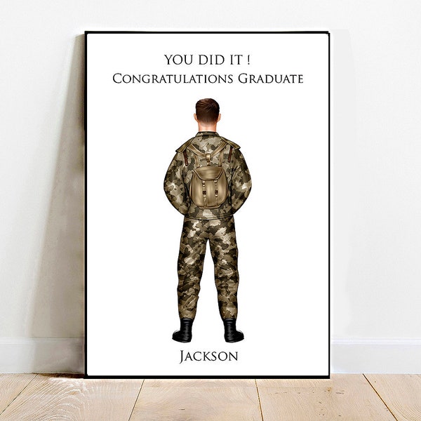 Personalised Military Print,Military Graduate Gift,Army Graduation,soldier graduation,Personalized Retirement Gift,Custom Military Gift