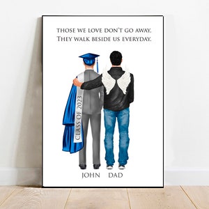 Personalised Son and father Graduation Memorial Gift, Graduation remembrance Gift,Mom and son Graduation memorial print,Custom Graduation