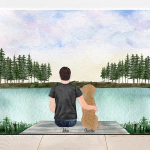 Gepersonaliseerd cadeau vader hond, gepersonaliseerde print baas huisdier, gepersonaliseerd cadeau vader hond, gepersonaliseerd cadeau ouder hond, print vader en hond